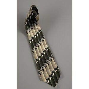 Mosaic Neckwear Tie Multi Color Black Gold Geometric 100% Silk JBHS